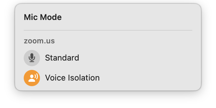 Voice isolation setting